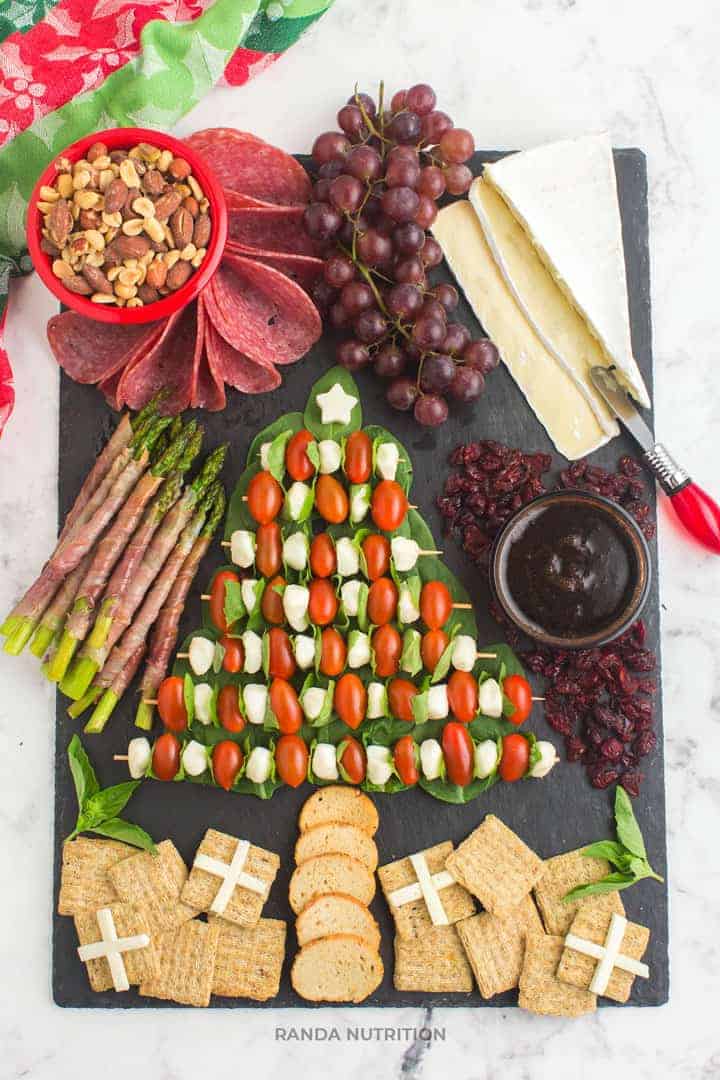 Festive Caprese Christmas Tree Board