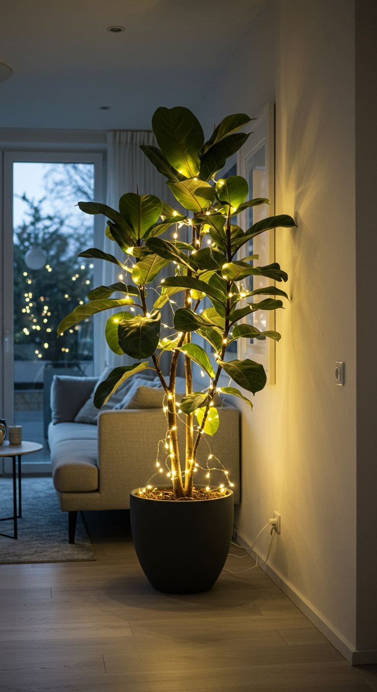 Fiddle Leaf Fig Holiday Glow