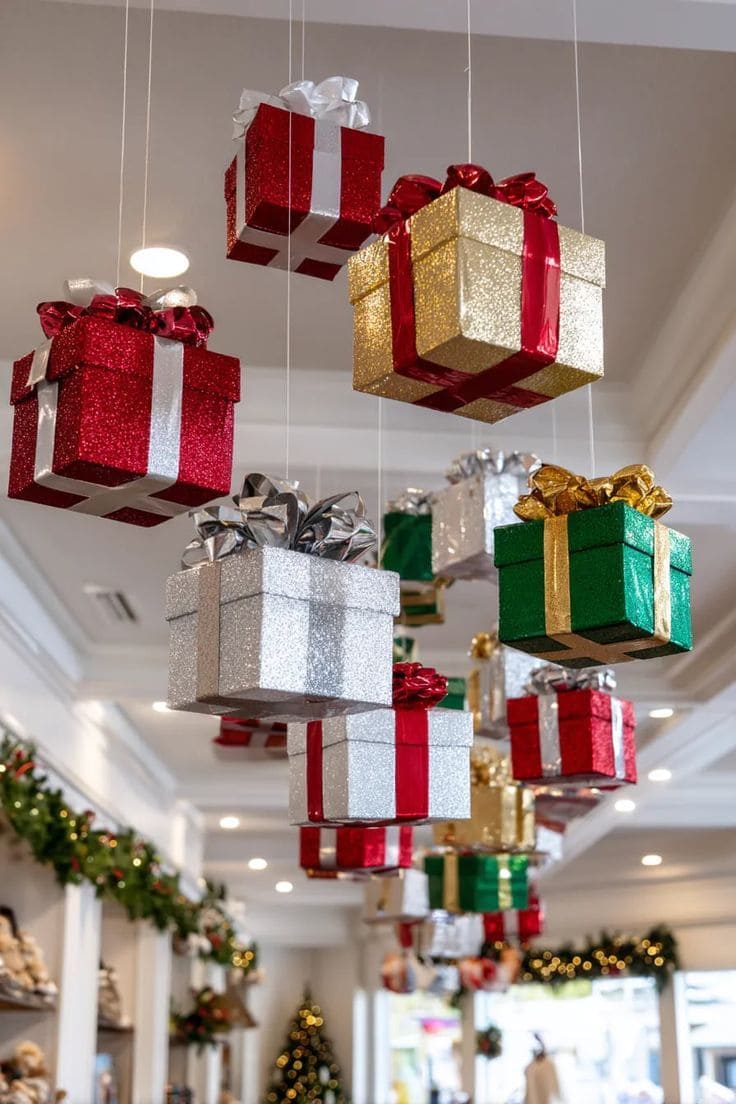Floating Gift Box Ceiling Display