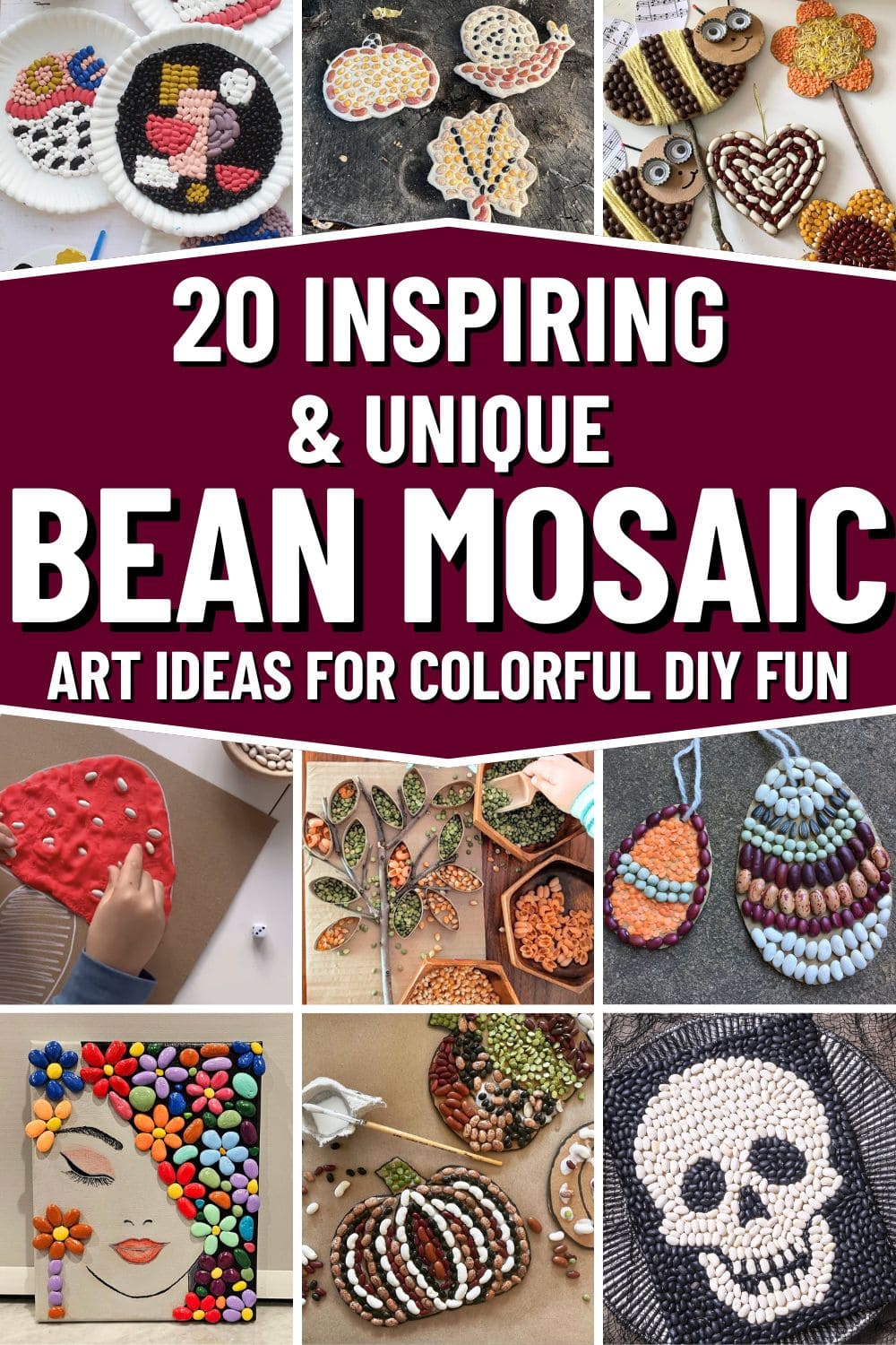 20 Unique Bean Mosaic Art Ideas for Colorful DIY Fun