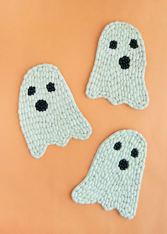 Ghost Bean Art for Halloween