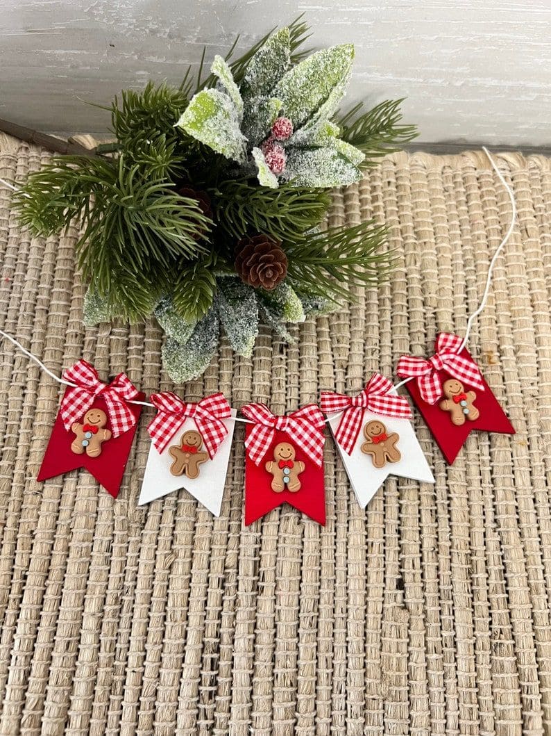 Gingerbread Man Banner Garland
