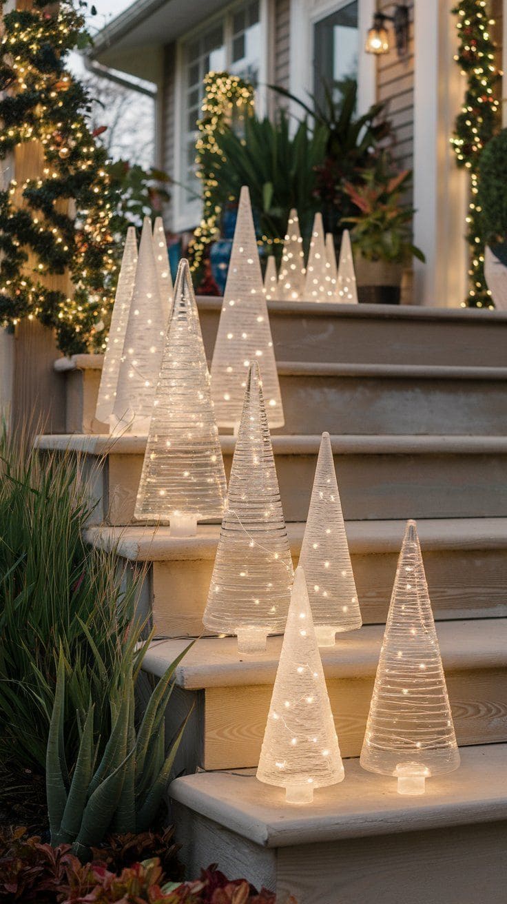 Glowing Cone Tree Pathway