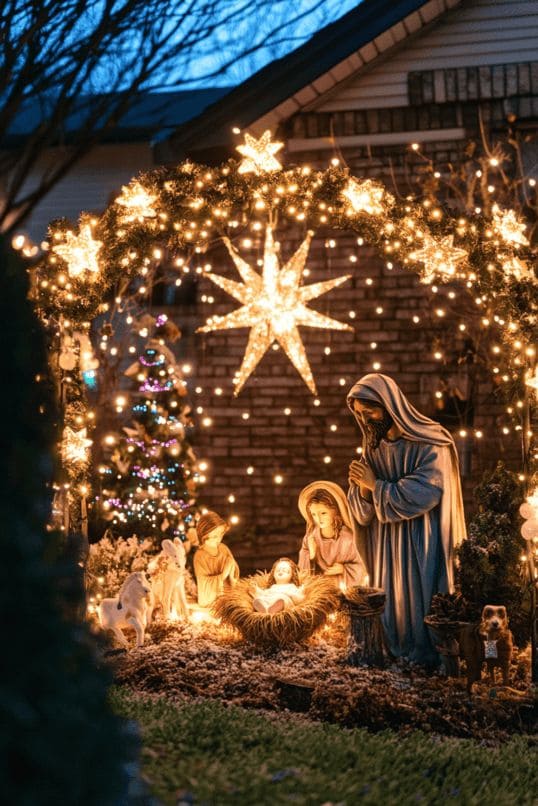 Glowing Nativity Scene Display