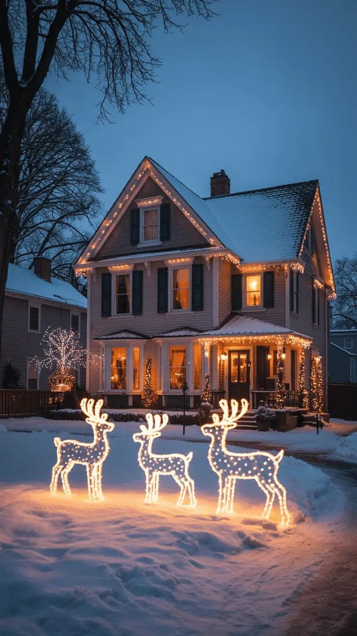 Glowing Reindeer Lawn Display