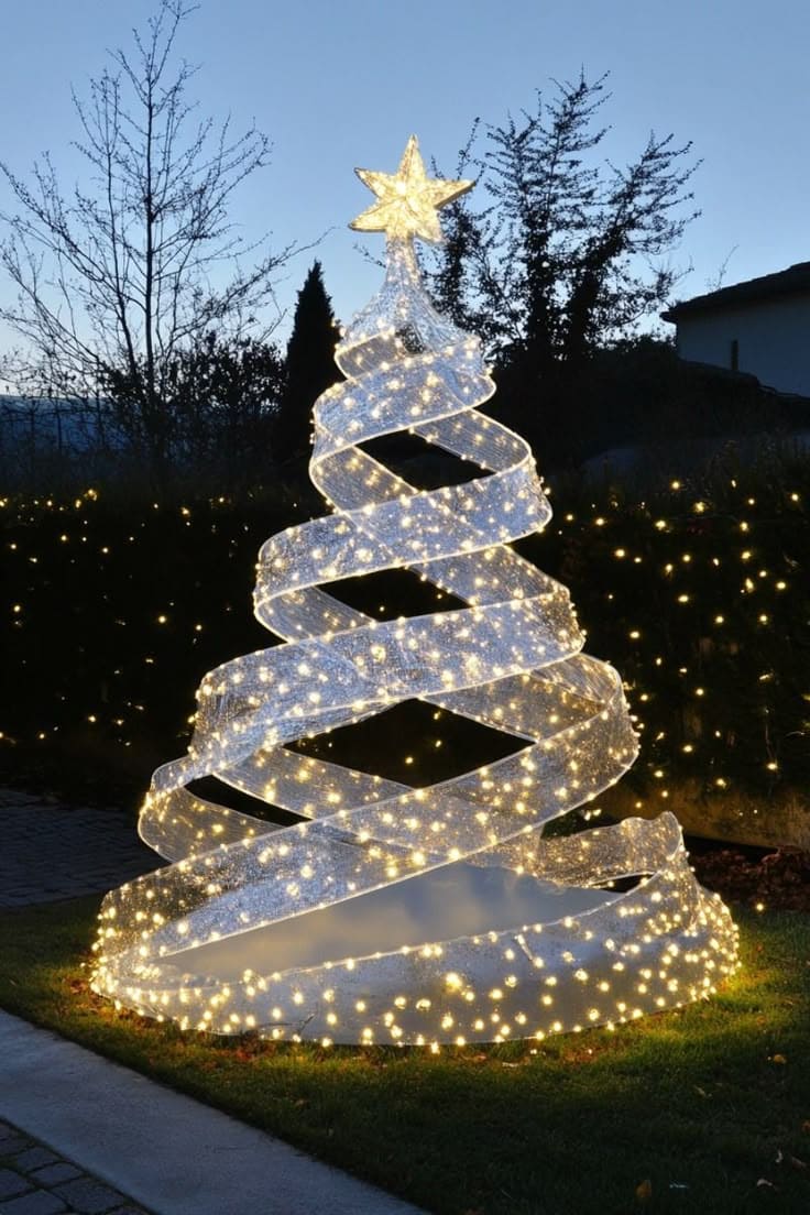 Glowing Spiral Light Christmas Tree