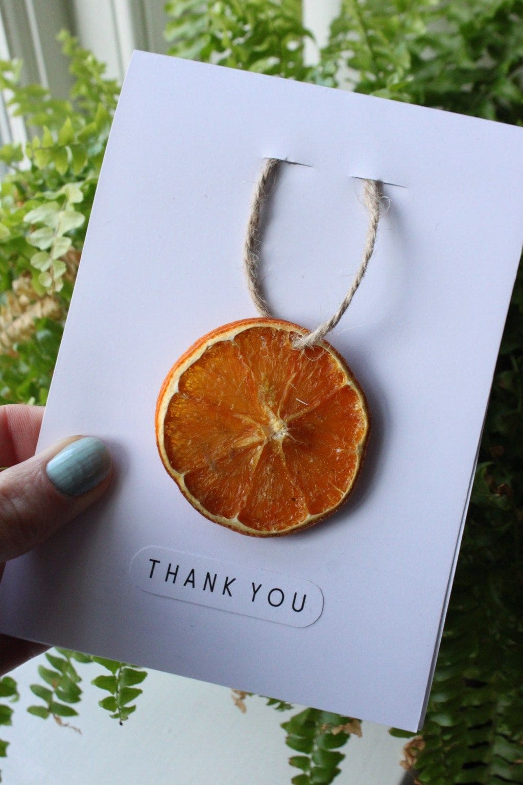 Handmade Thank You Card with Dried Orange