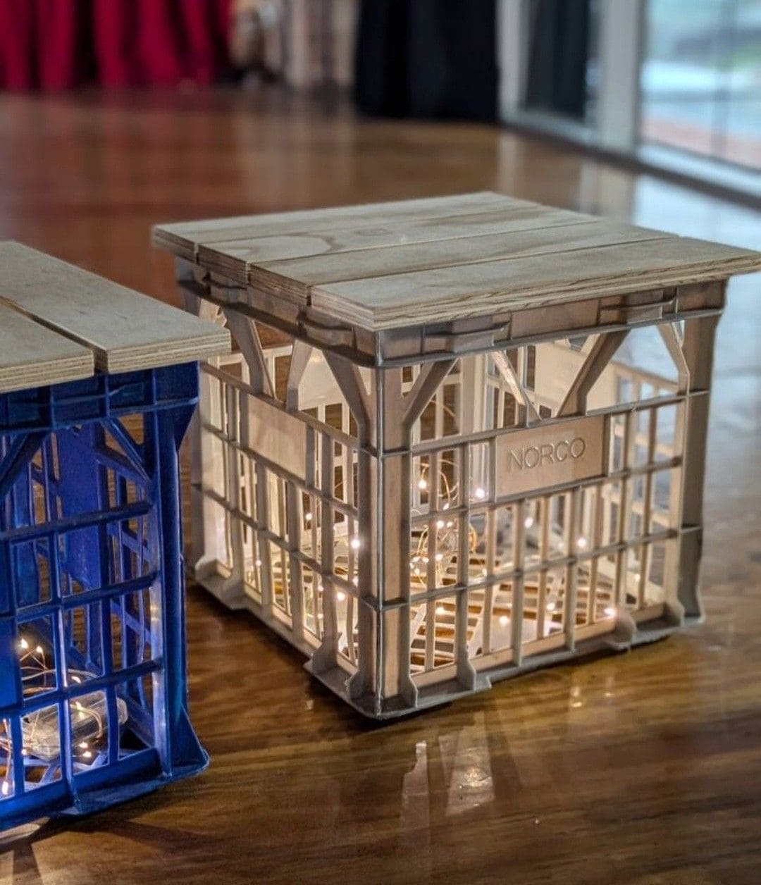 Illuminated Milk Crate Side Table