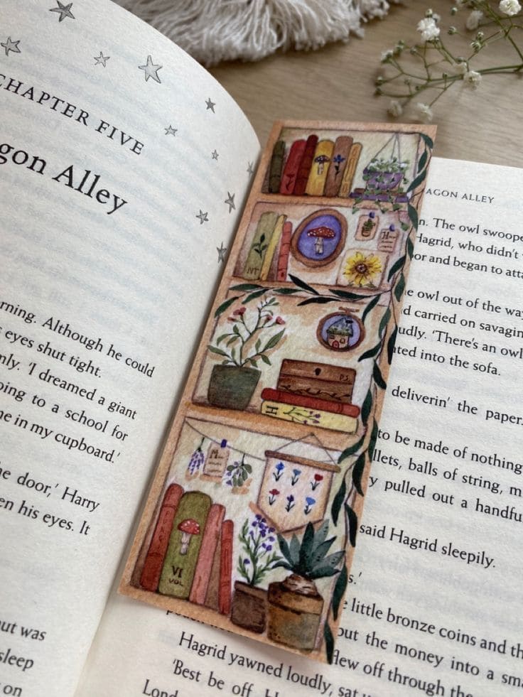 Bring a Mini Library to Your Pages with an Illustrated Bookmark