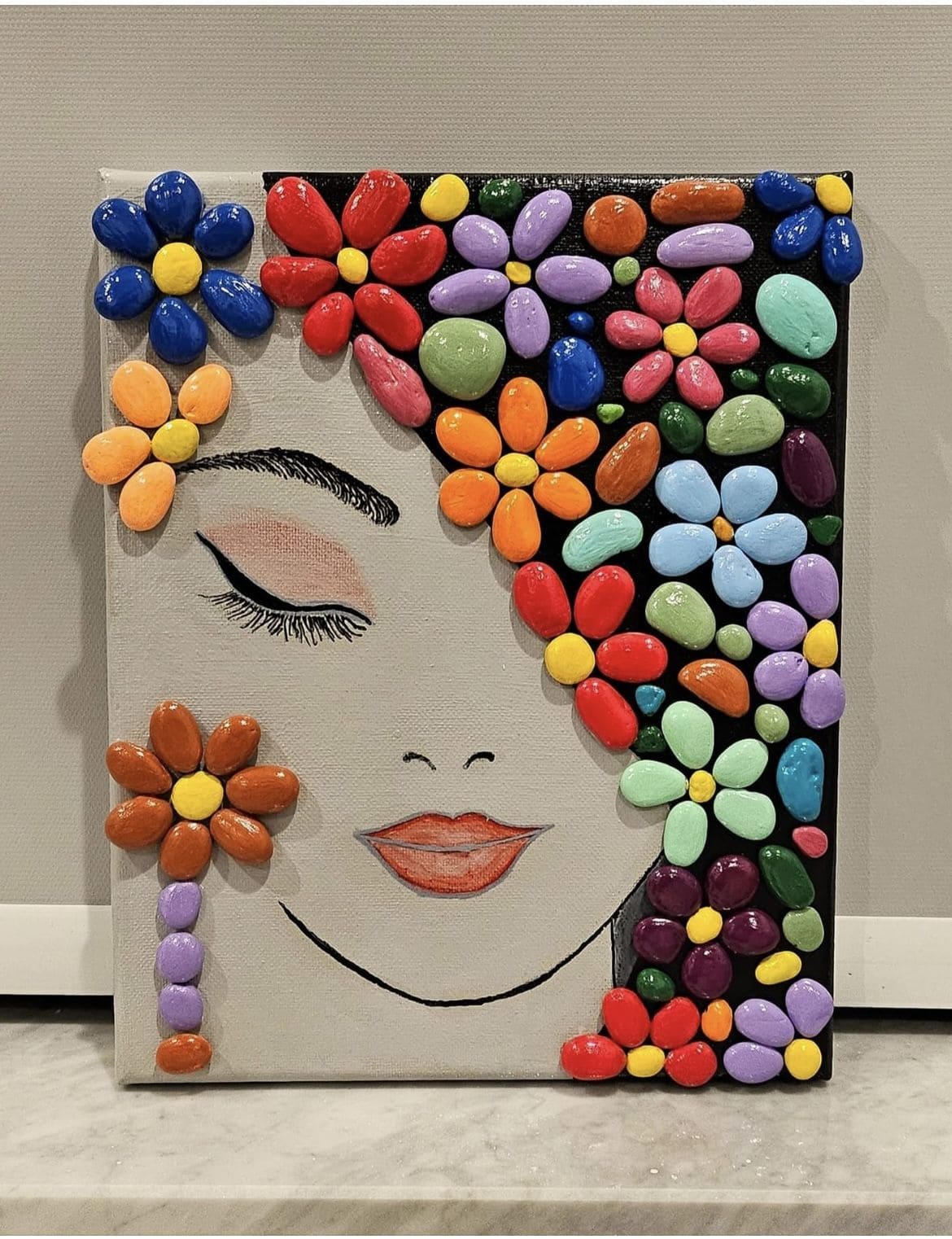Lady with Blossoming Hair Mosaic