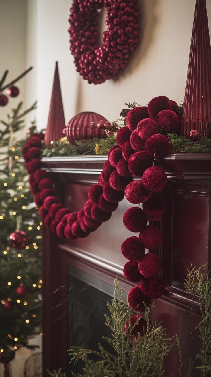 Luxurious Velvet Pom-Pom Garland