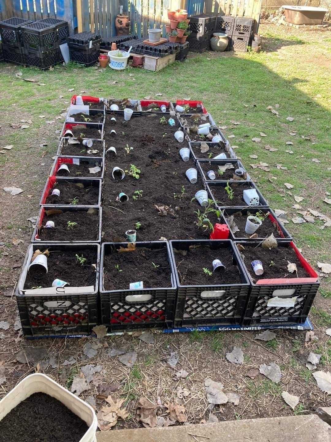 Milk Crate Raised Garden Bed