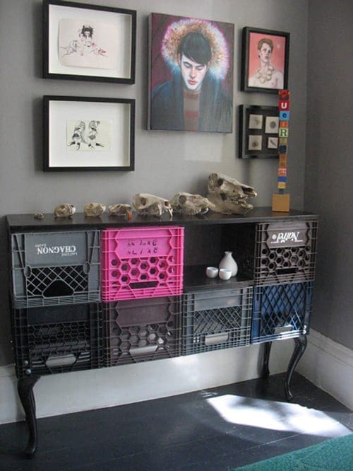 Milk Crate Sideboard Storage