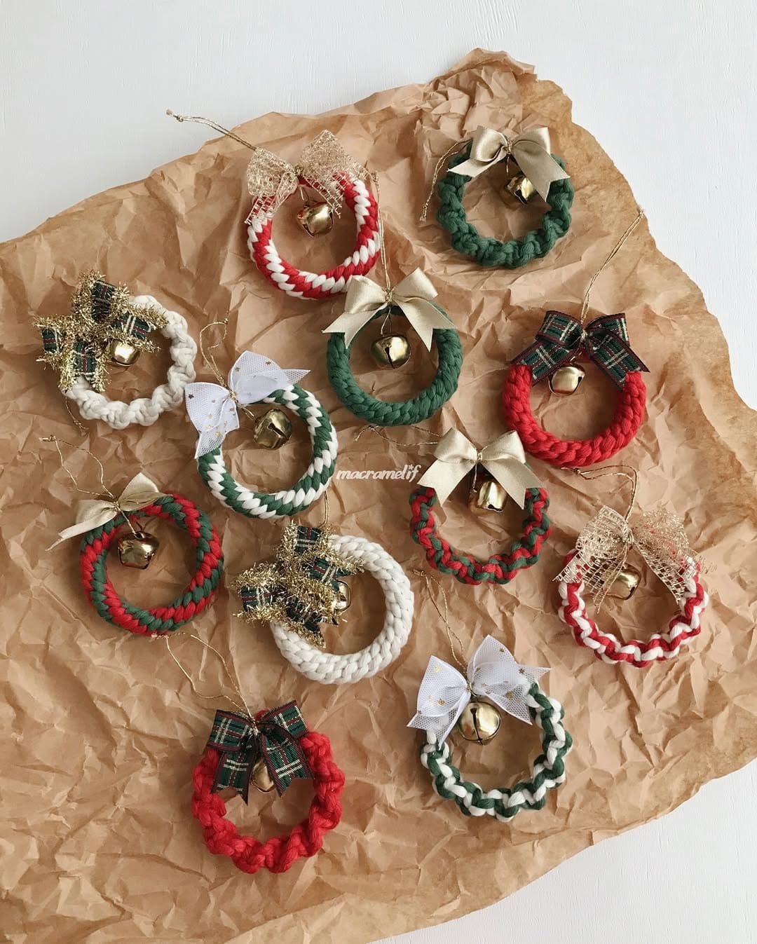Mini Macrame Wreath Ornaments