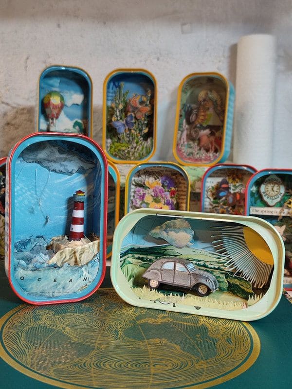 Miniature Dioramas in Tin Cans