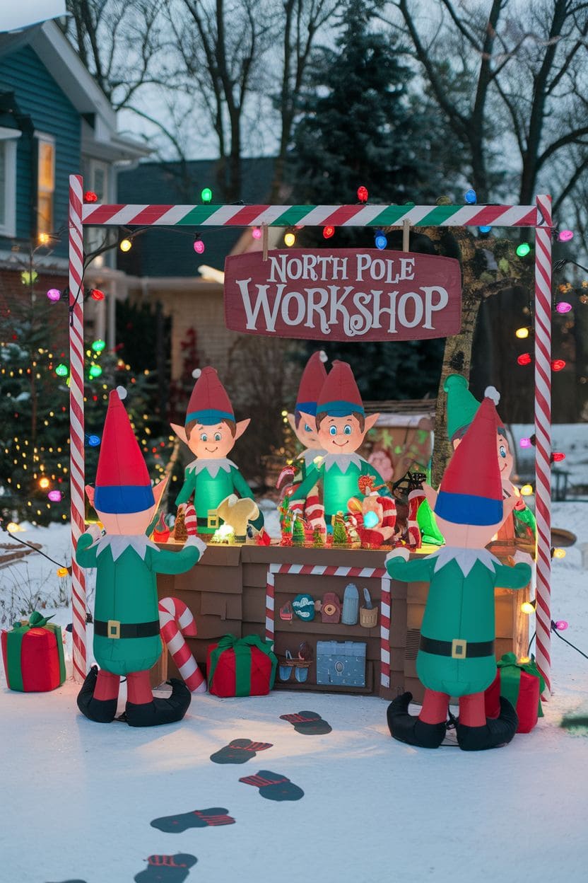 North Pole Elf Workshop Display