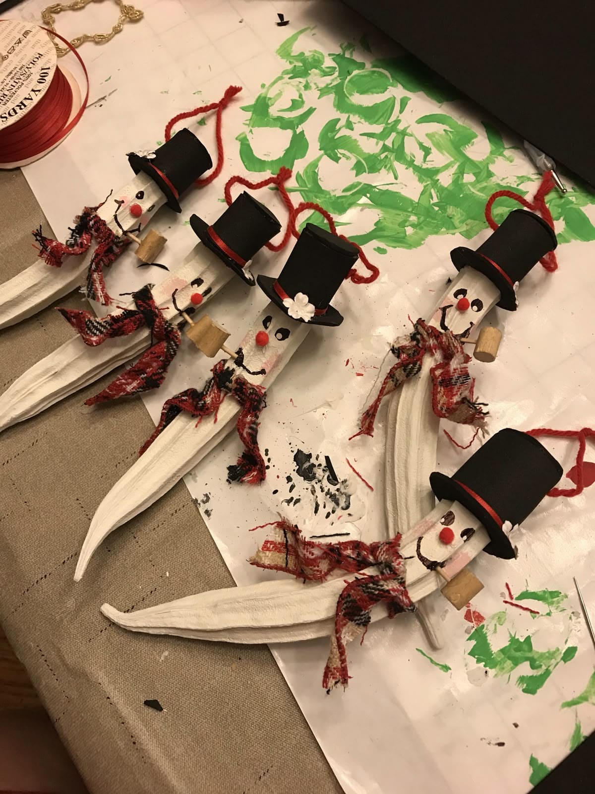 Okra Snowman Ornaments