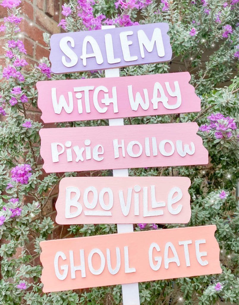 Pastel Halloween Direction Sign