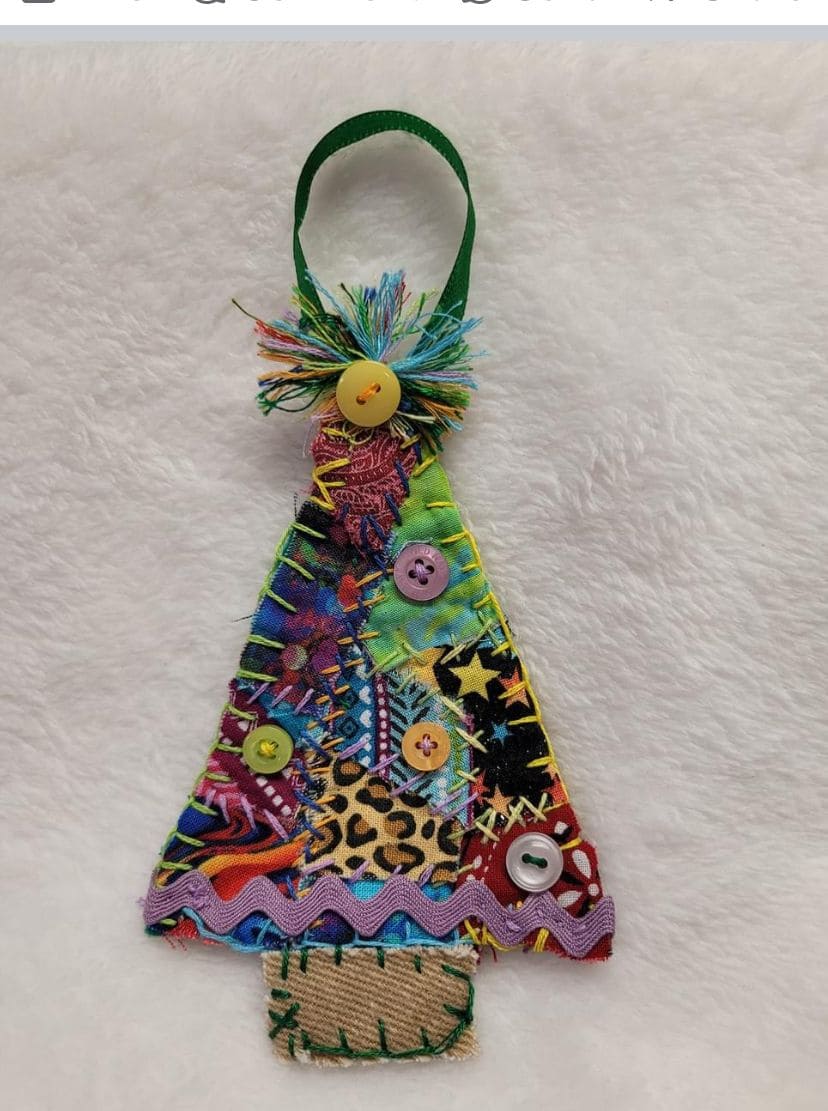 Patchwork Fabric Christmas Tree Ornament