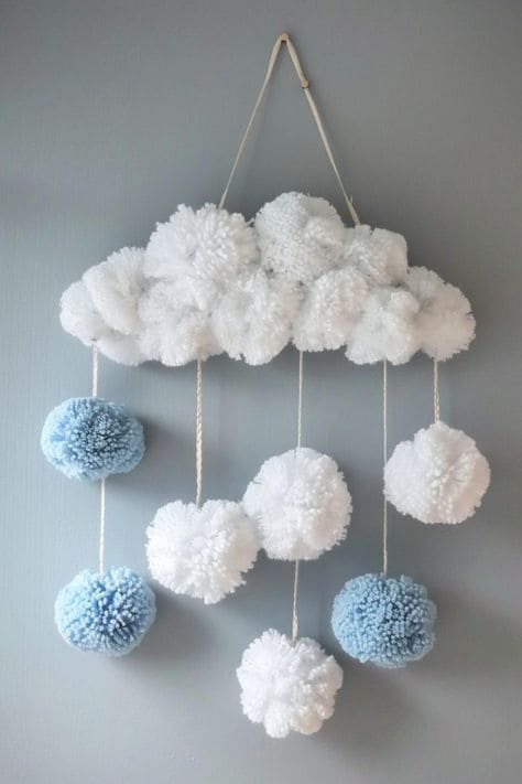 How to Make a Dreamy Pom-Pom Cloud Mobile