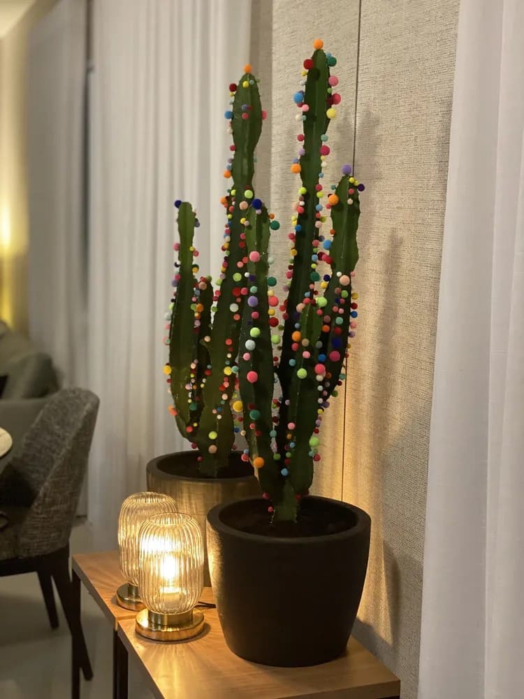 How to Turn Your Cactus into a Colorful Living Art Piece with Pom-Poms