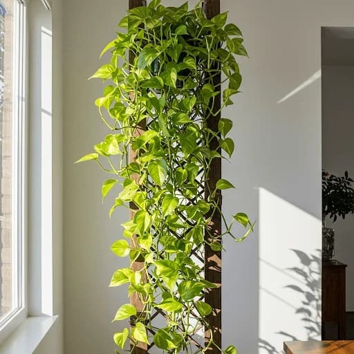 Pothos on Wooden Ladder Frame