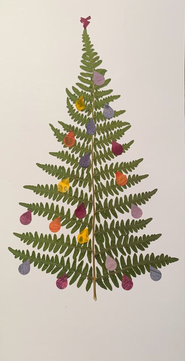 Pressed Fern Christmas Tree Art
