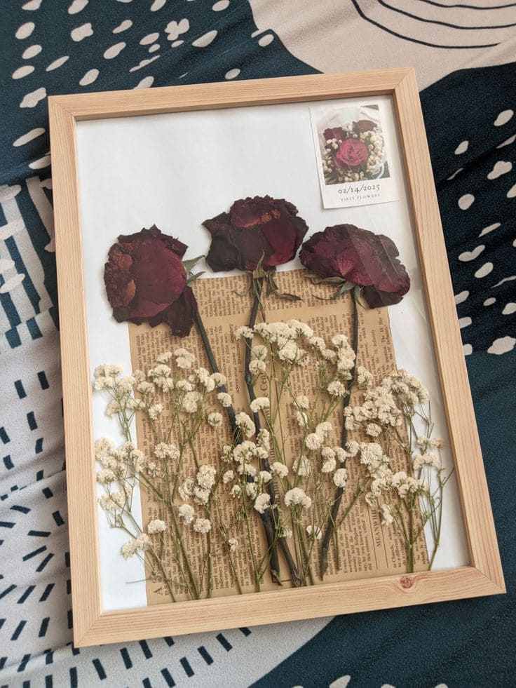 Pressed Rose Memory Frame