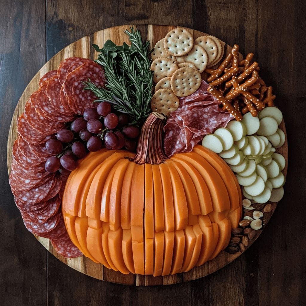 Pumpkin-Shaped Harvest Charcuterie Board