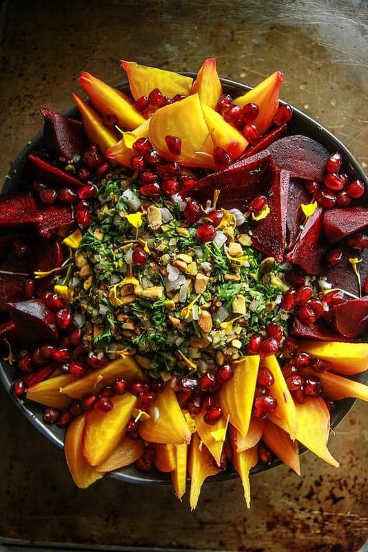 Roasted Beet and Pomegranate Salad Platter