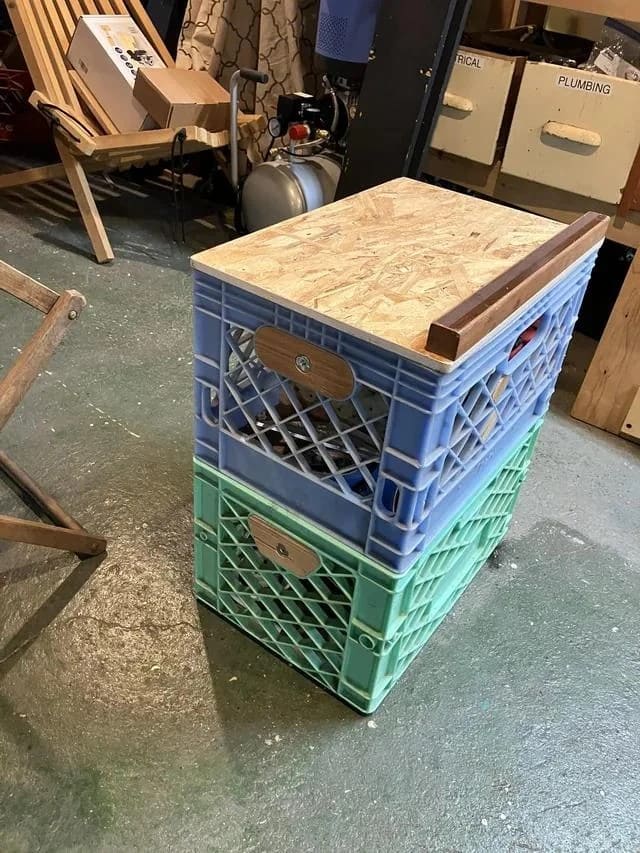 Rolling Milk Crate Tool Cart