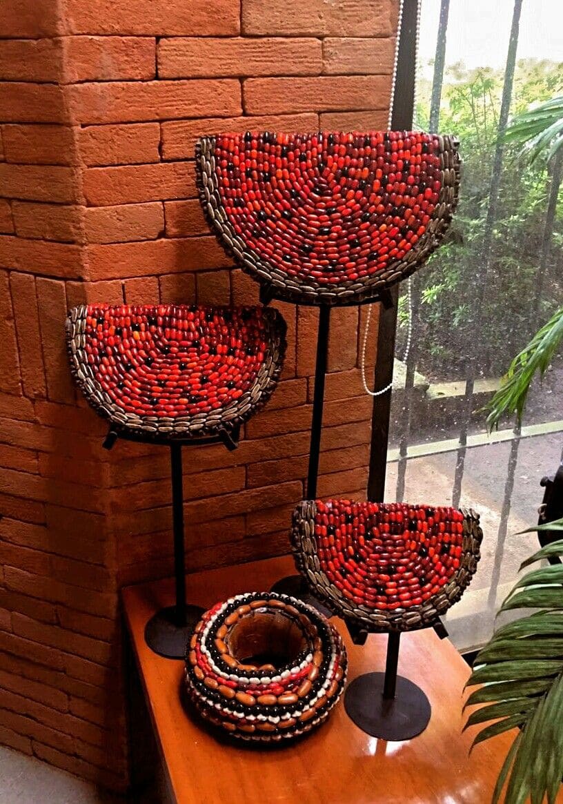 Rustic Bean Mosaic Display Bowls