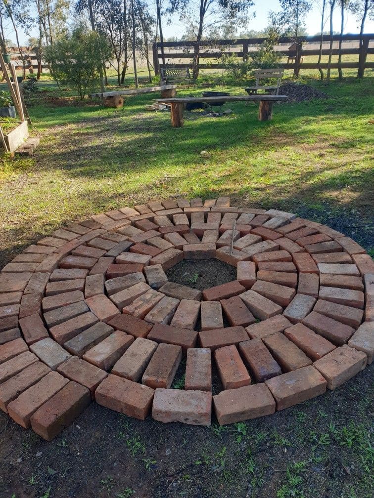Rustic Brick Circle Fire Pit Base