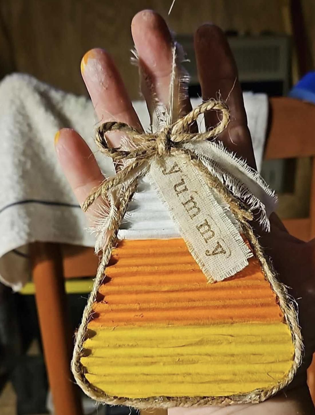 Rustic Candy Corn Ornament