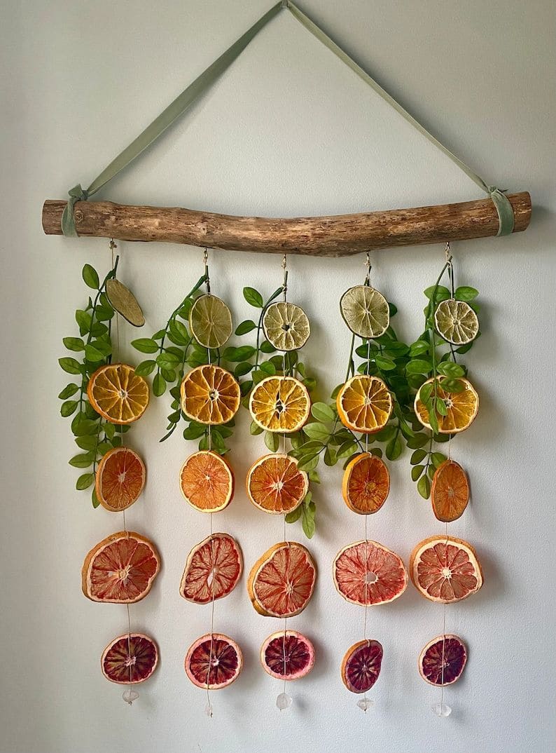 Rustic Citrus and Greenery Wall Hanging