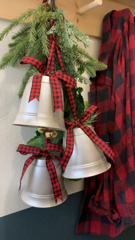 How to Turn Flower Pots into Oversized Christmas Bells
