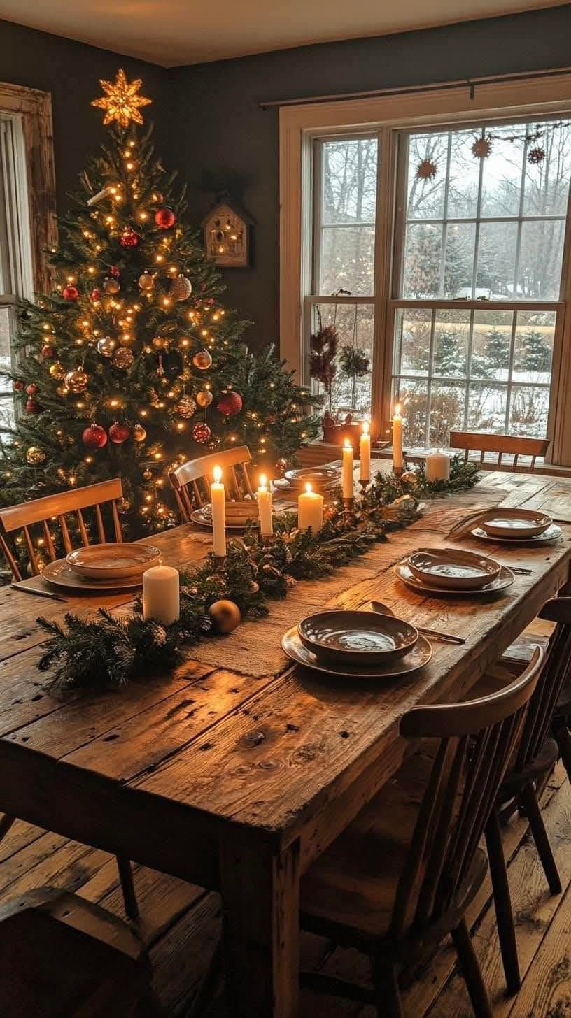 Rustic Glow Christmas Table