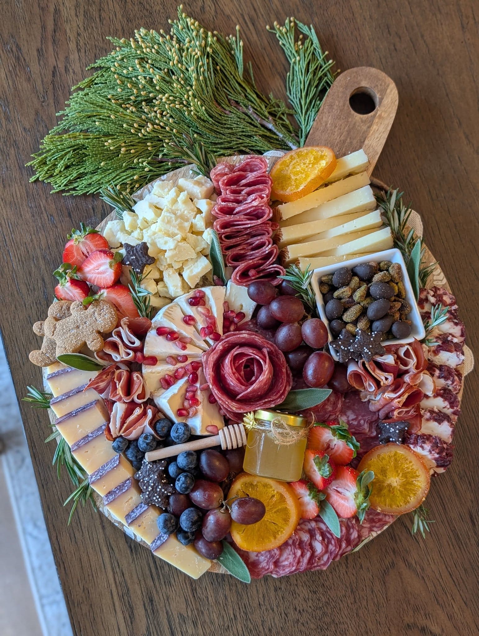 Rustic Holiday Wreath Charcuterie Board