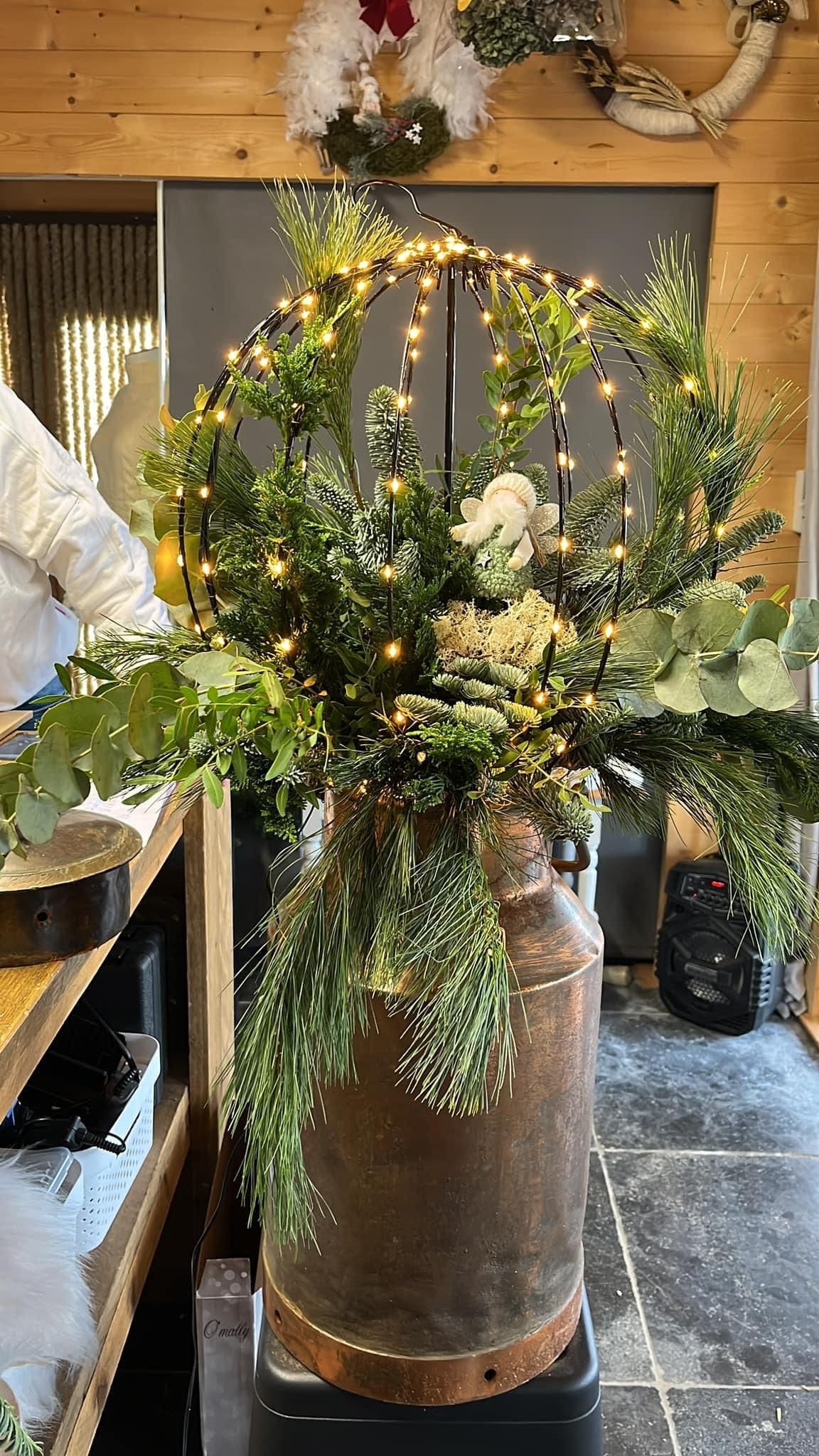 How to Transform an Old Milk Can into a Glowing Holiday Planter
