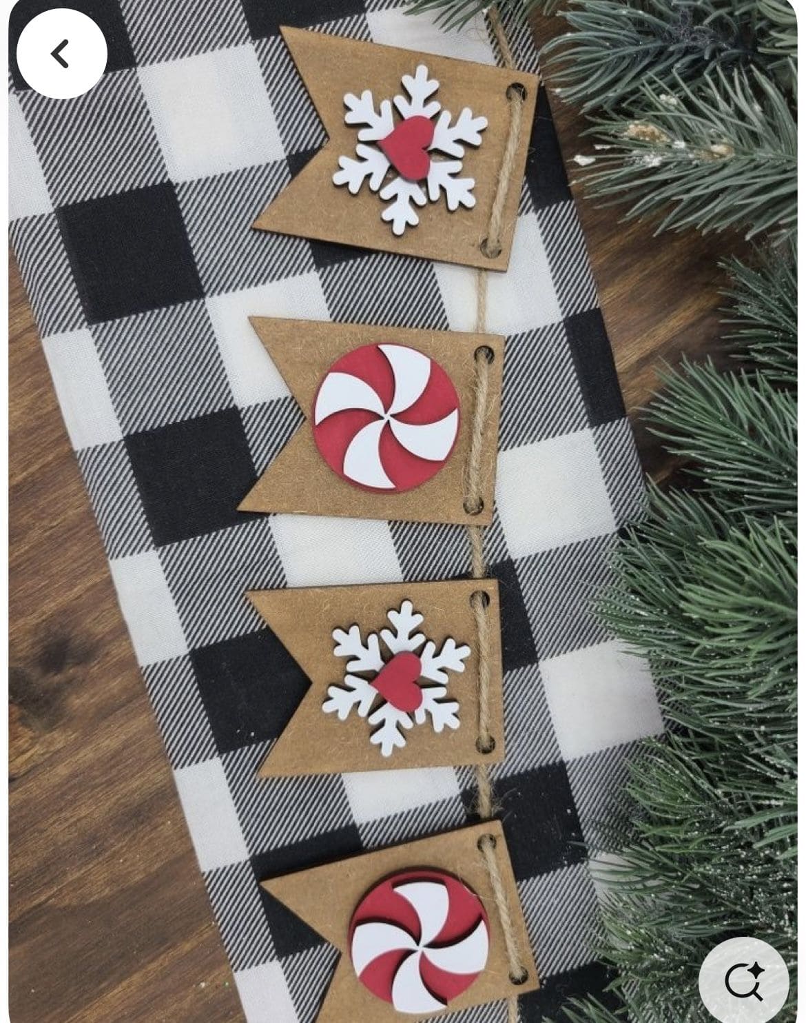 Rustic Peppermint Banner Garland