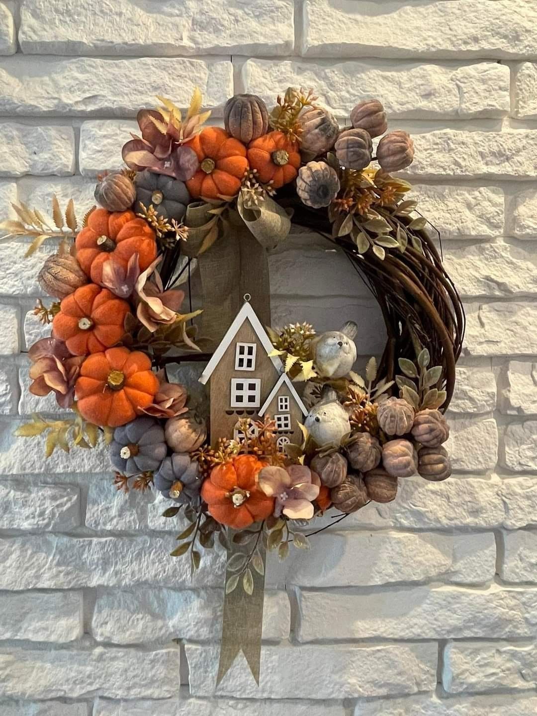 Rustic Pumpkin Thanksgiving Wreath