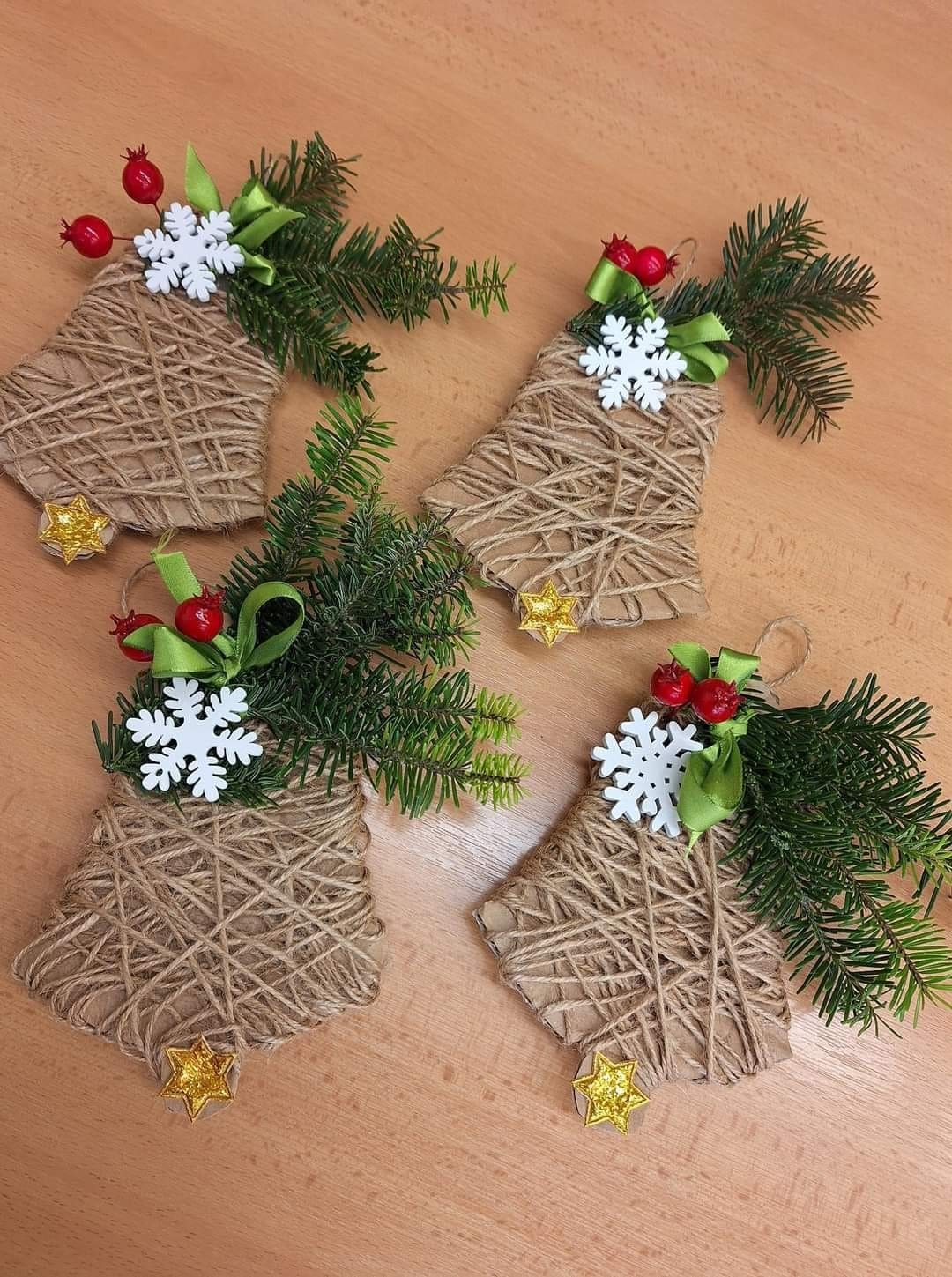Rustic Twine Bell Ornaments