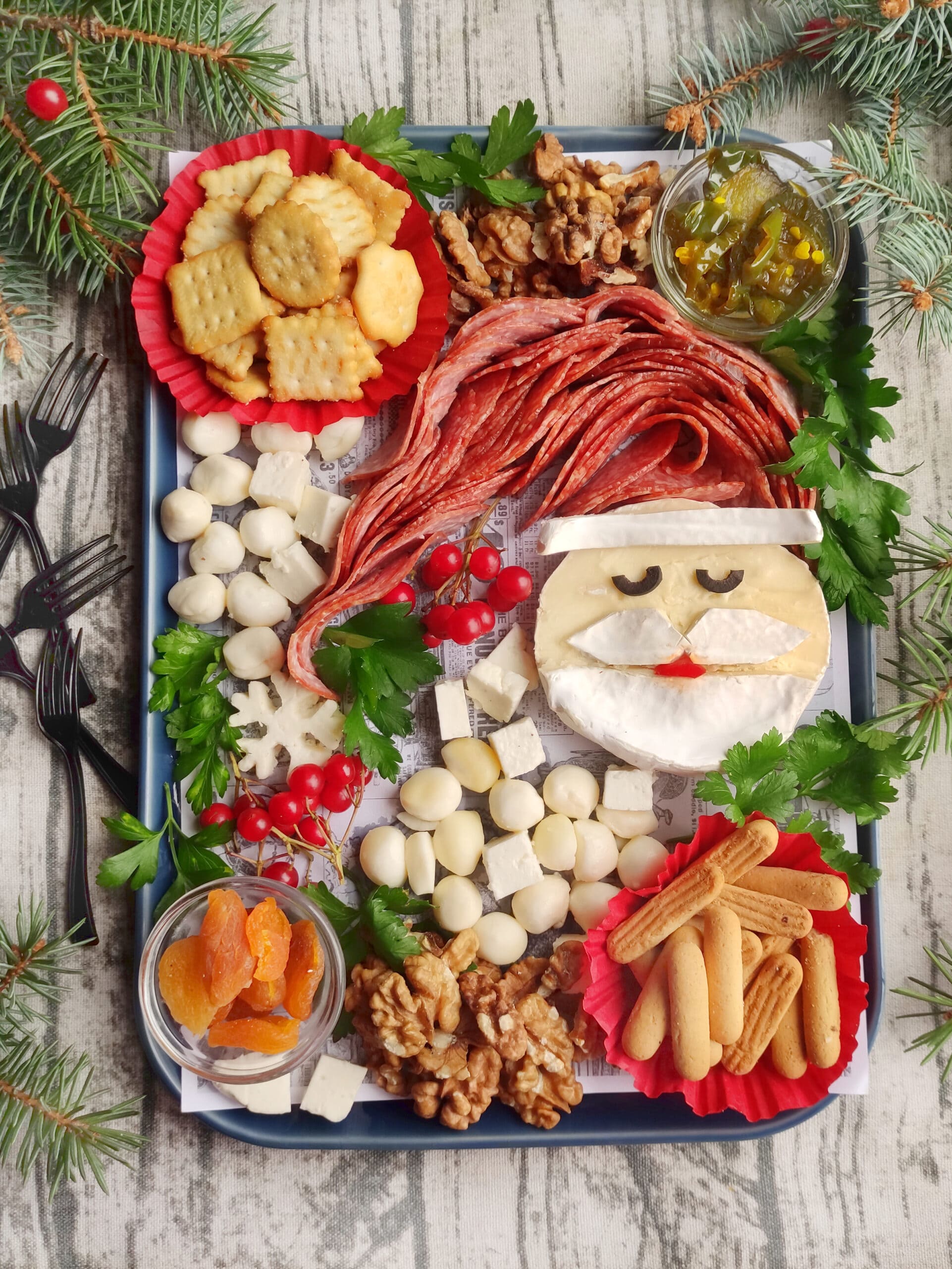 Santa-Inspired Holiday Charcuterie Board