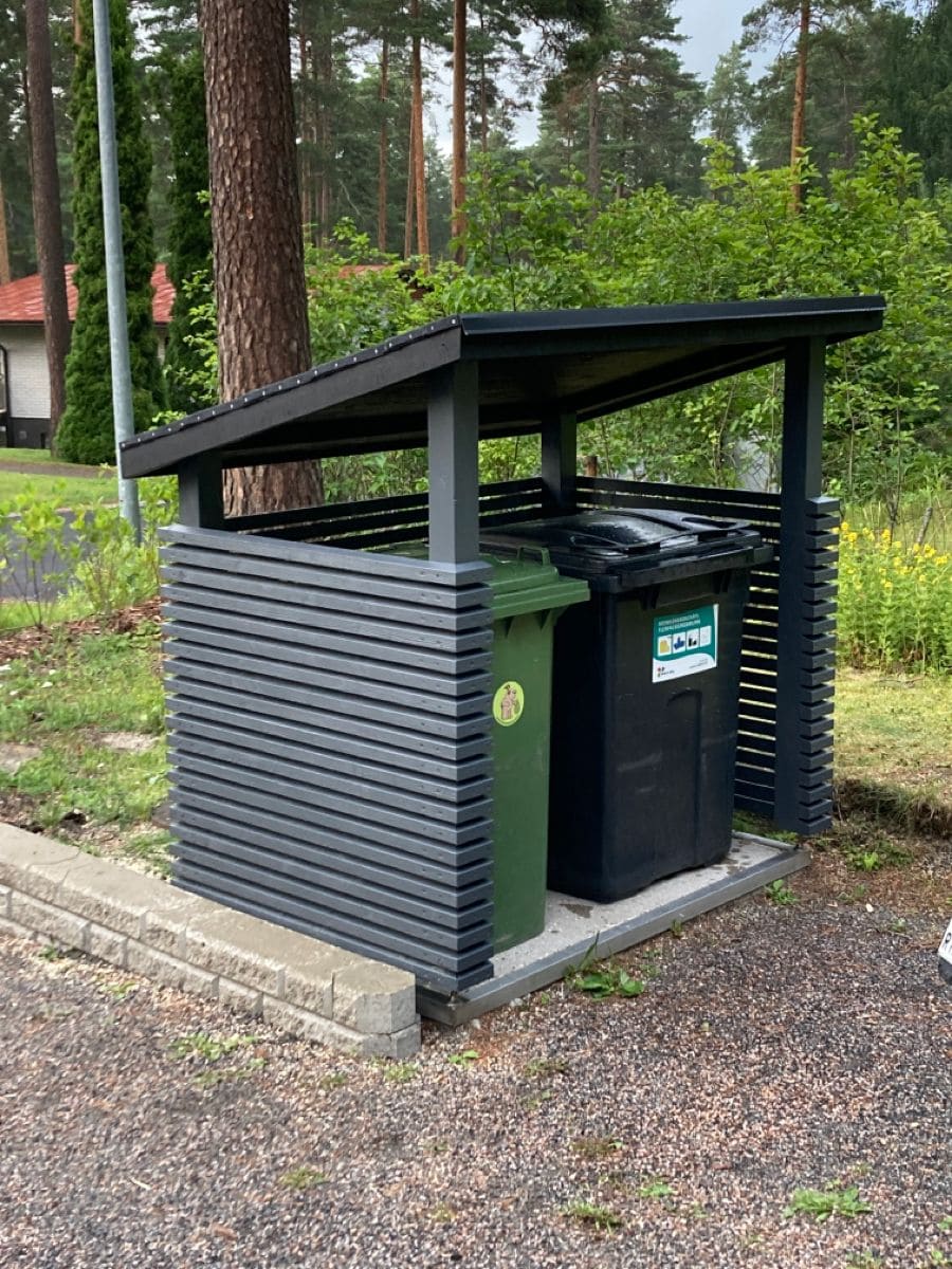 Slatted Bin Shelter with Sloped Roof