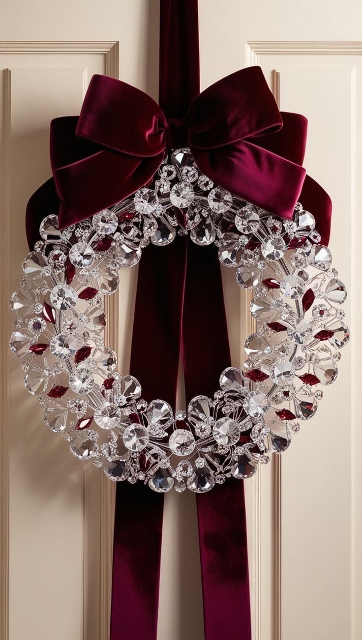 Sparkling Crystal Holiday Wreath