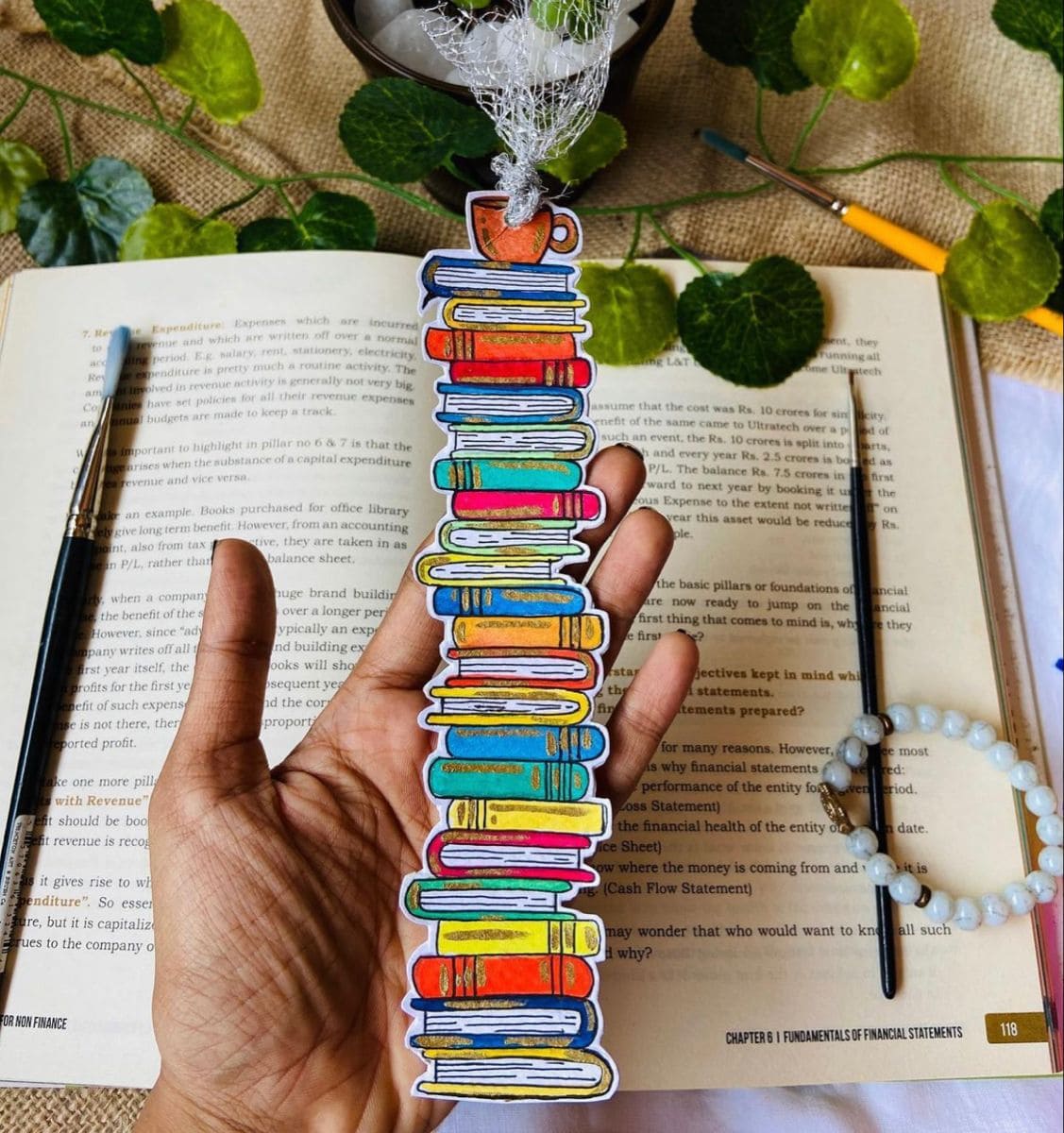 DIY Colorful Stack of Books Bookmark for Book Lovers