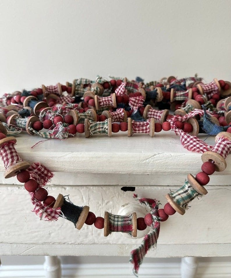 Vintage Spool and Bead Garland
