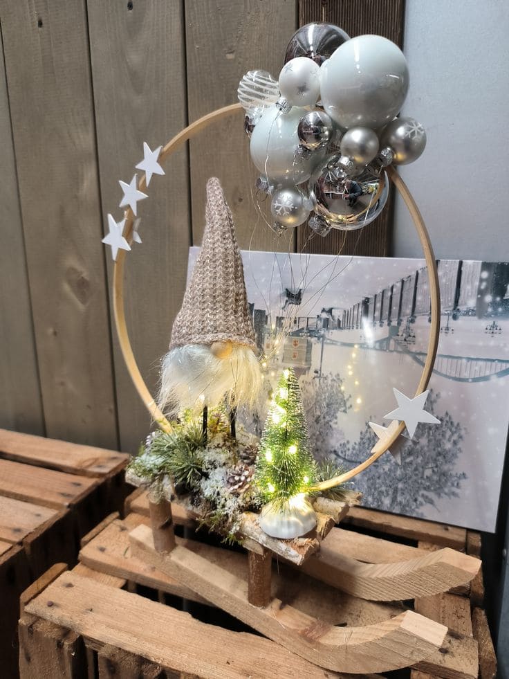 Whimsical Gnome Hoop Scene