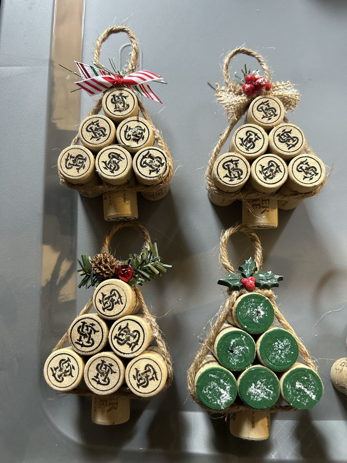 Wine Cork Christmas Tree Ornaments