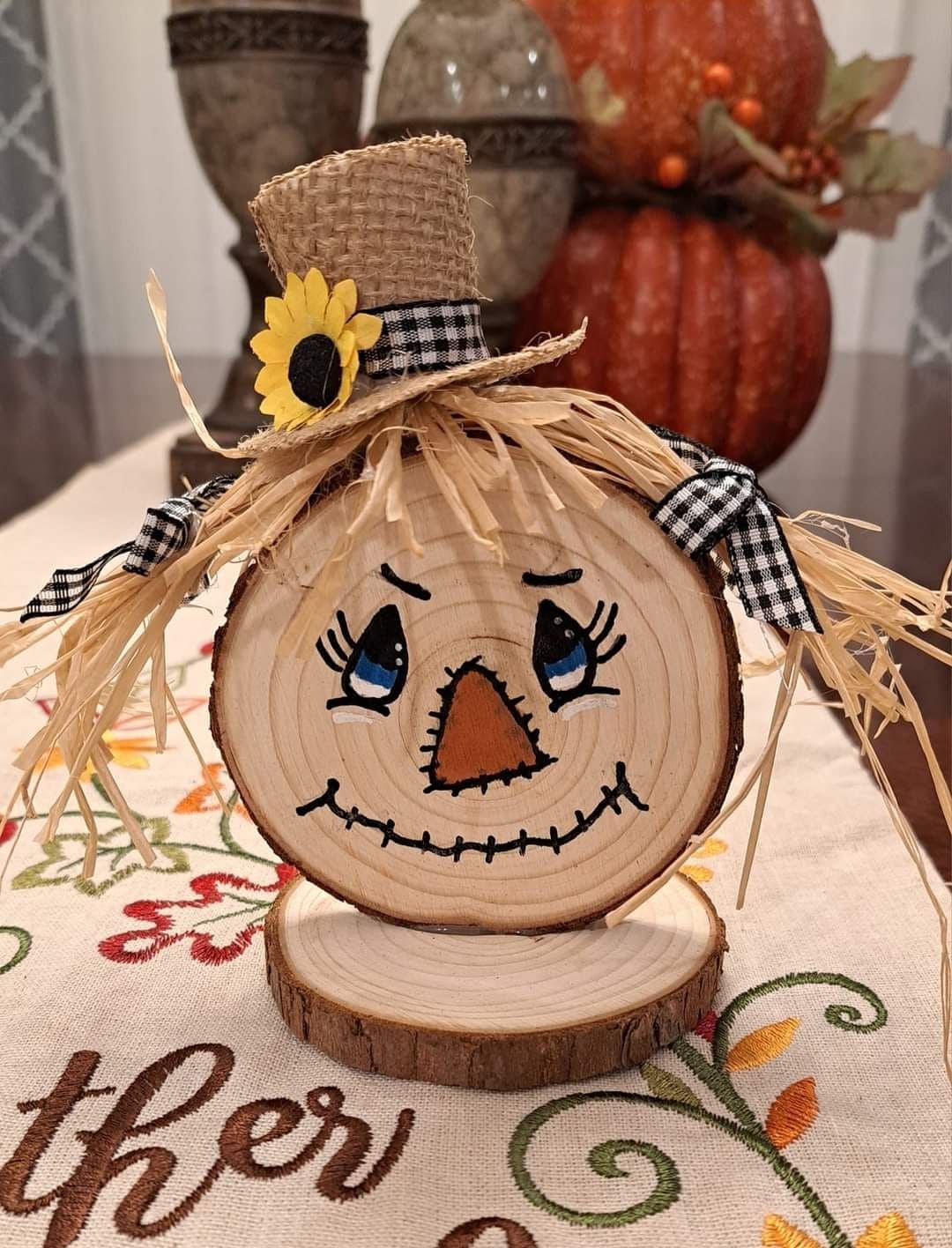 Wood Slice Scarecrow Craft
